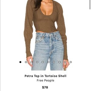 NWT Free People Petra Top in Tortoise Shell